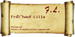 Frühauf Lilla névjegykártya